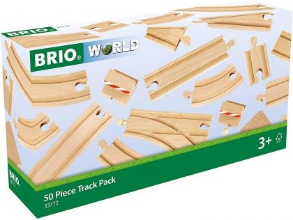 Brio, дървен комплект за построяване на релси, 50 части, релси, сглобяване на релси, дървен комплект за релси, детска играчка за сглобяване, игра, игри, играчка, играчки 