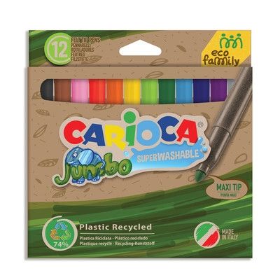 Carioca, еко цветни маркери, 12 бр., маркер, маркери, детски маркери, маркери за рисуване, маркери за училище, ученик, ученици, училище  