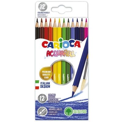 Carioca, цветни акварелни моливи, 12 цвята, молив, моливи, цветни моливи, творчество с моливи, ученик, ученици, училище  