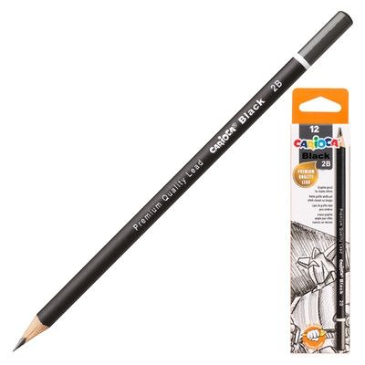 Carioca, черен молив 2В, 12 бр., молив, моливи, детски молив, молив за рисуване, творчество с моливи, друго творчество, ученик, ученици, училище  