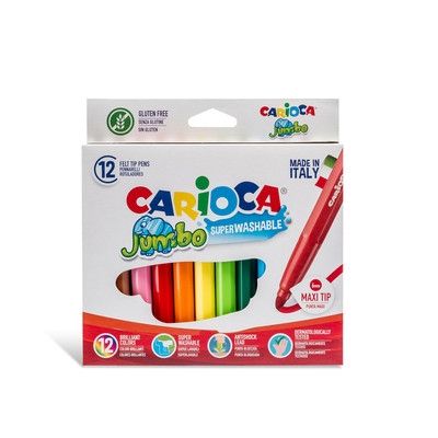 Carioca, комплект детски маркери, 12 цвята, маркер, маркери, детски маркери, маркери за деца, творчество, детско творчество, творчество с флумастери  