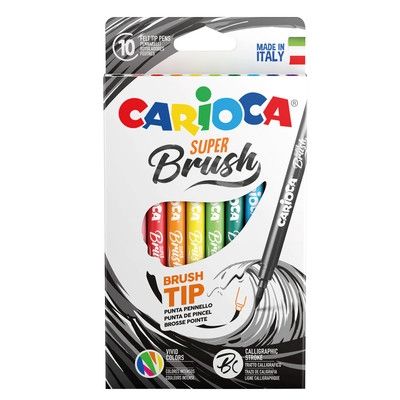 Carioca, творчески комплект флумастери, 10 цвята, комплект за рисуване, рисуване, оцветяване, детски комплект, флумастер, флумастери, ученик, ученици, училище 