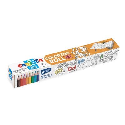 Carioca, комплект от ролка за оцветяване и цветни моливи, молив, моливи, детски моливи, цветни моливи, стикери, творчество със стикери, стикери, детство творчество 