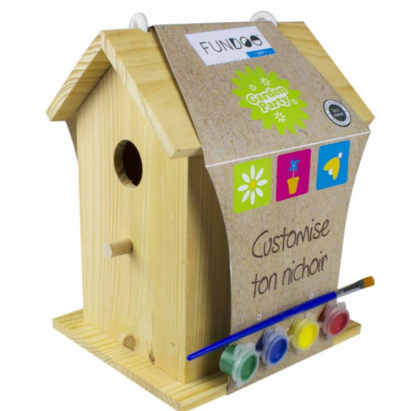  D`arpeje, дървена къщичка за птички с боички за оцветяване, къща, къщичка, детска къща, къща за птици, оцветяване, декориране на къща, къща за декорация