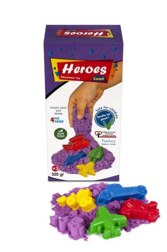 Eren - Heroes - Кинетичен пясък с 4 формички - Различни цветове - 500 г