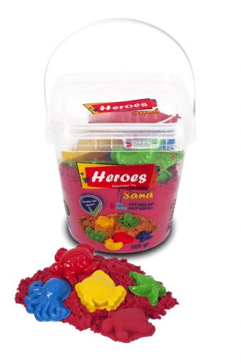 Eren - Heroes - Кофа с кинетичен пясък и 6 формички - Различни цветове - 500 г