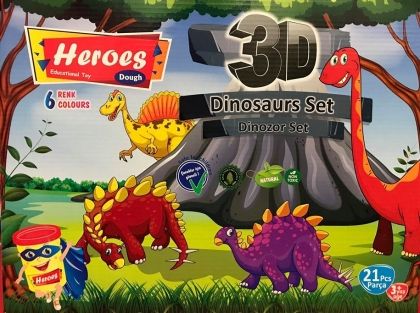 Eren, Heroes, 3D комплект за моделиране с натурален моделин, Динозаври, комплект за моделиране, моделин, направи от моделин, 3D фирурки, пшеничен моделин, безопасен моделин, детски моделин, творчество с моделин, моделин, игра, игри, играчка, играчки