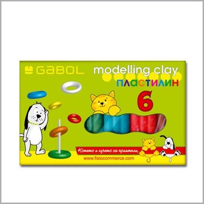 Gabol, творчески комплект с пластилин, 6 цвята, пластилин, творчески комплект, пластилин за моделиране, детски пластилин, творчество за деца, детско творчество 