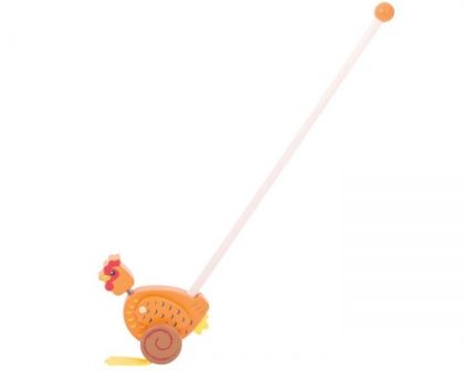 bigjigs, дървена играчка за бутане, кокошка, играчка за бутане, играчка за баланс, дървена играчка, бутане, игра, игри, играчка, играчки