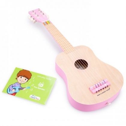 New Classic Toys, класическа китара, розова, китара, китари, детска китара с песни, детски китари, игра, игри, играчка, играчки  