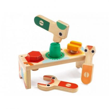 Djeco, Дървена играчка с инструменти, Бриколу, дървена играчка, дървени инструменти, инструменти, сортер, игра, игри, играчка, играчки