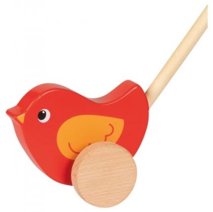 Goki, Дървена играчка за бутане, птиче, дървена играчка, играчка за бутане, птиче за бутане, игра, игри, играчка, играчки