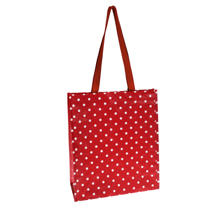 Rex London, Торба за пазаруване, Ретро червена на точки, торба за пазар, чанта за пазар, торба, чанта, пазаруване