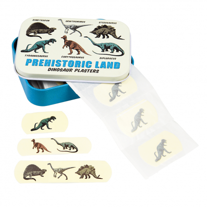 Rex London, Лепенки за рани в метална кутийка, праисторическа земя, динозаври, 30 броя, лелепнки за рани, лепенки в метална кутия, лепенка, лепенки