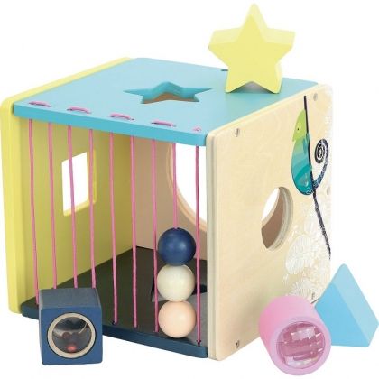 Vilac, дървена детска играчка за сортиране, куб, дървен сортер, сортер под формата на куб, куб, кубче, игра, игри, играчка, играчки  