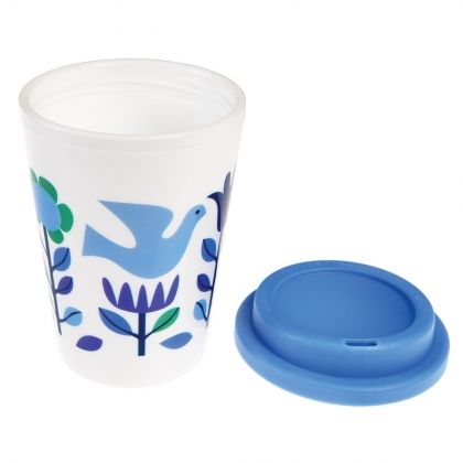 Rex London, пластмасова чаша с капак, фолклорни гълъби, пластмасова чаша, чаша с капак, чаша за многократна употреба, чаша