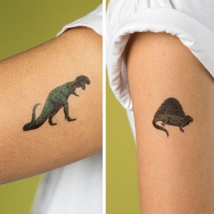 Rex London, Комплект от 2 листа с татуировки, праисторическа земя, динозаври, 2 листа с татуировки, татуировка, татуировки, детски татуировки