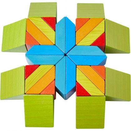Haba, Дървена немска мозайка с шаблони, 48 части, дървена мозайка, дървен конструктор, мозайка с шаблони, конструктор с шаблони, мозайка, конструктор, игра, игри, играчка, играчки