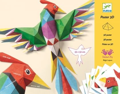 Djeco, Направи 3D постер от хартия, Амазония, направи постер, направи си сам, направи си сам постер, 3d постер, творчески комплект, творчески комплект за деца, творчество