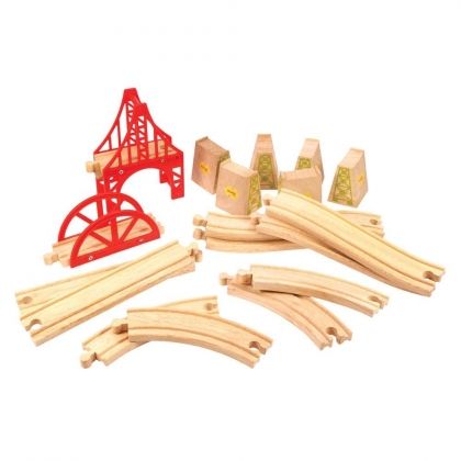 Bigjigs, Дървено разширение за релси, Мостове, разширение за релси, дървени релси за влакчета, дървени релси играчки, влак с дървени релси, релси, дървени релси, игра, игри, играчка, играчки