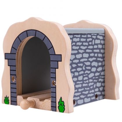 Bigjigs, Дървен тухлен тунел с релса, сив, дървен тунел, дервени релси за влак, тухлен тунел, тунел с релса, влакове и релси, релса, релси, тунел, игра, игри, играчка, играчки