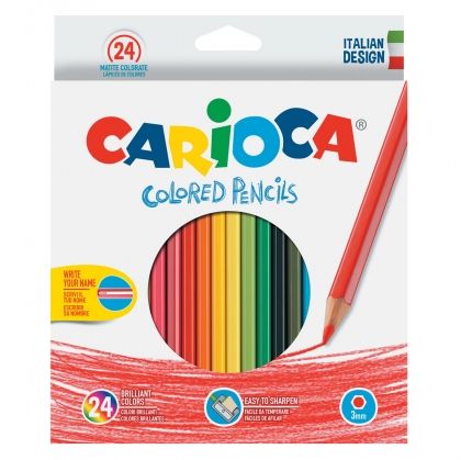 Carioca , комплект цветни моливи, 24 броя, молив, моливи, детски молив, молив за деца, рисуване, детско рисуване, рисуване, моливи за ученици, ученик, ученици, училище 