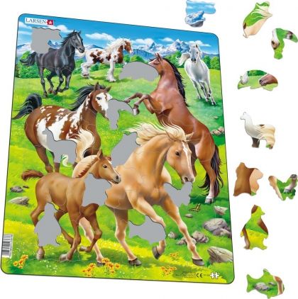 Larsen, детски пъзел, коне, 65 части, пъзел, пъзели, детски пъзел, пъзел за деца, пъзел за семейството, семеен пъзел, puzzle, puzzles 