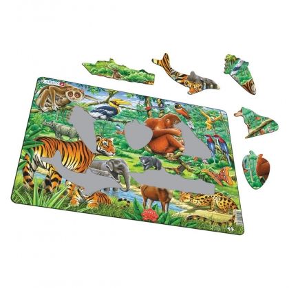 Larsen, детски пъзел, джунгла, 20 части, пъзел, пъзели, детски пъзел, пъзел за деца, семеен пъзел, puzzleq puzzles 
