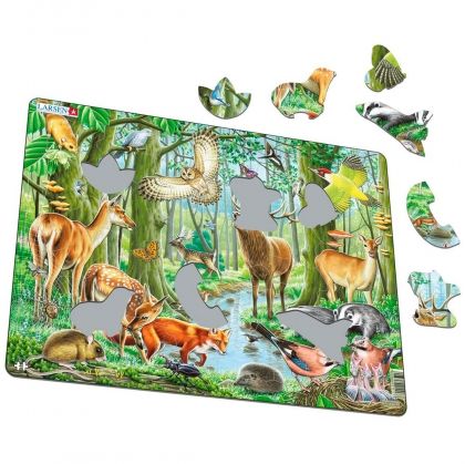 Larsen, животни, горски животни, 40 части, пъзел, пъзели, детски пъзел, пъзел за подреждане, puzzle, puzzles 