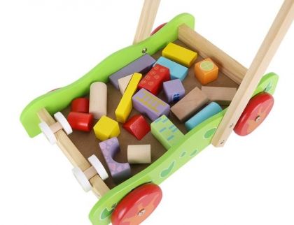 Дървена проходилка с кубчета, дървена проходилка, проходилка с кубчета, проходилка, детска проходилка, бебешка проходилка, игра, игри, играчка, играчки