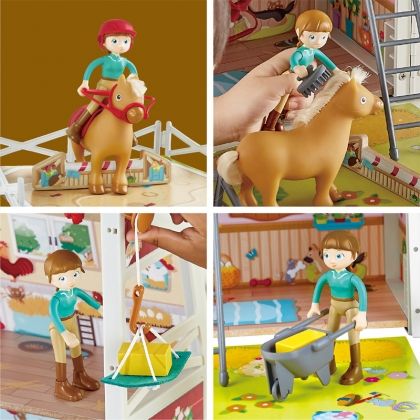 Hape, Дървено ранчо, Клубът на понито, ранчо, конюшня, детска конюшня, дървена играчка, дървени играчки, детска играчка, детски играчки, игра, игри, играчка, играчки