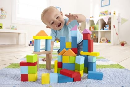 Hape, Многоцветни дървени блокчета в кутия-сортер, 101 части, сортер, дървени блокчета, дървен конструктор, детски сортер, сортер за деца, конструктор, детска играчка, детски играчки, игра, игри, играчка, играчки