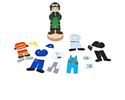 Bigjigs, Магнитна кукла за обличане, професии, магнитна кукла, кукла за обличане, магнитна игра, дървена игра, детска играчка, детски играчки, игра, игри, играчка, играчки