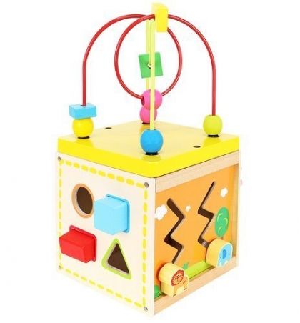 Дървен дидактически куб, 6 в 1, дидактически куб, куб с активности, играчка с активности, дървена играчка, детска играчка, детски играчки, игра, игри, играчка, играчки