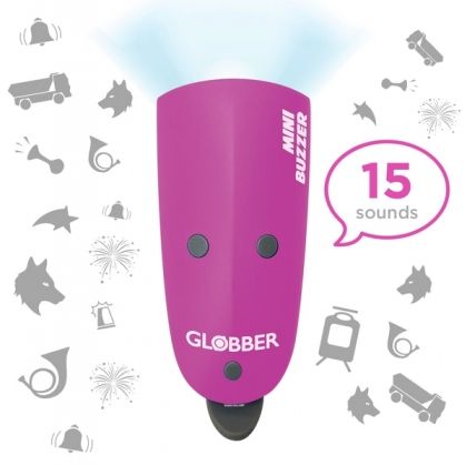 Globber - Фенерче с 15 мелодии за тротинетка или велосипед, Розово