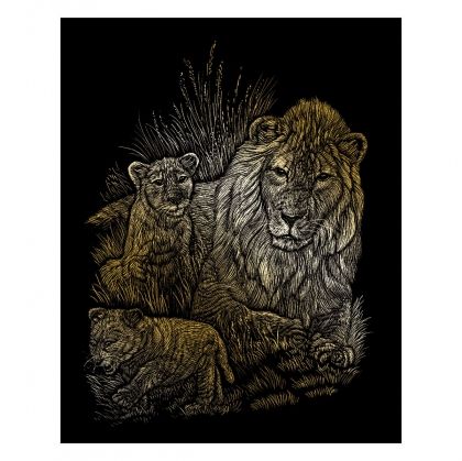 Royal&Langnickel, творчески комплект за гравиране, лъвица и лъвчета, гравиране върху метал, гравиране, детско творчество, творчество 