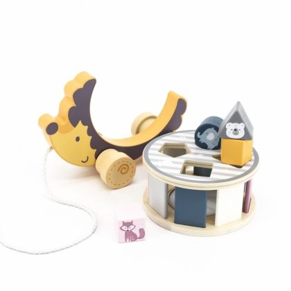 Viga - Детска играчка за дърпане и сортиране Таралеж