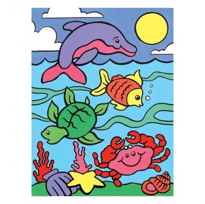 Royal&Langnickel, творчески комплект с номерация и акрилни бои, морски животни, рисуване с бои, творчество с бои, акрилни бои  