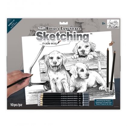 Royal&Langnickel, творчески комплект за графика, кученца в количка, рисунка, творчество с моливи, графика 