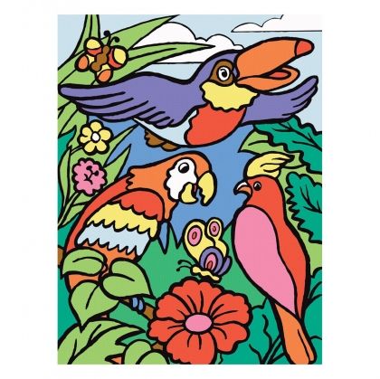 Royal&Langnickel, творчески комплект с номерация и акрилни бои, папагали, бои, рисуване, акрилни бои, детски бои 