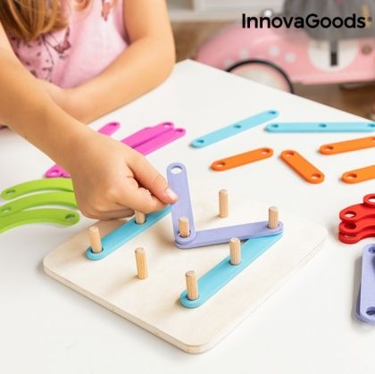 InnovaGoods - Дървен комплект за образуване на цифри и думи 