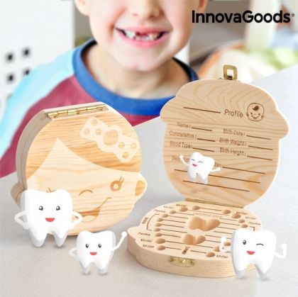 InnovaGoods - Дървена бебешка кутия за спомени - Момиче 