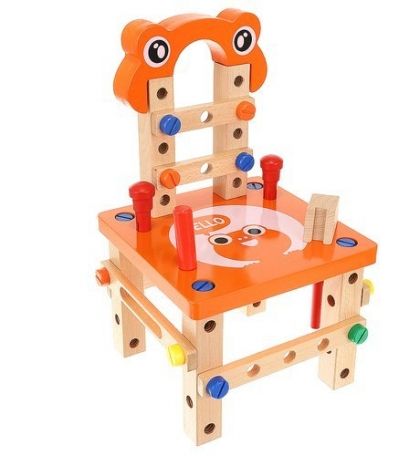 дървен конструктор, игра за сглобяване - 54 части, дървен стол, дървен стол за сглобяване, детски дървен стол за сглобяване, играчка от дърво, дървена играчка - сглобяване на стол, играчки, играчка, дървени играчки, сглоби стол