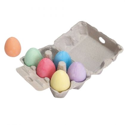 Bigjigs, тебешири, яйца за игра, игра с тебешири, цветни тебешири, цветни яйца за игра, яйца в картонена кутия, тебеширени яйца, играчки 