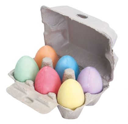 Bigjigs - Комплект цветни яйца от тебешир 