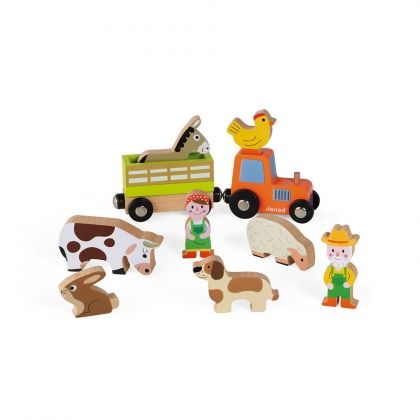 janod, детски комплект, ферма за животни, животни, игра, играчки, игри