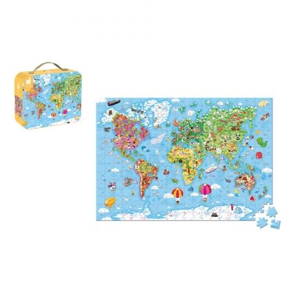 janod, детски образователен пъзел, карта на света, пъзел, пъзели, puzzle, puzzles