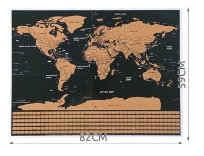 Скреч карта на света с аксесоари 