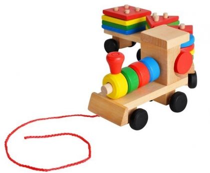 дървена играчка, играчка от дърво, дървено влакче, сортираща играчка, сортер, дървен сортер, сортиращо влакче, дървени играчки, сортер с формички, влакче за дъпране, игра