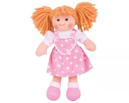 Bigjigs, кукла, мека кукла, кукла Руби, кукла с розова рокличка, детска играчка, детска кукла, кукла от текстил, мека детска кукла, Руби, куклата Руби, играчки, игра, кукли 